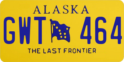 AK license plate GWT464