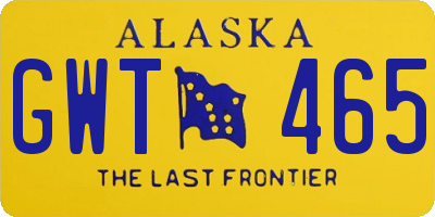 AK license plate GWT465