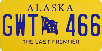 AK license plate GWT466