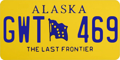 AK license plate GWT469