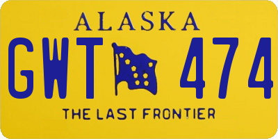 AK license plate GWT474