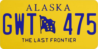 AK license plate GWT475