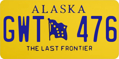 AK license plate GWT476