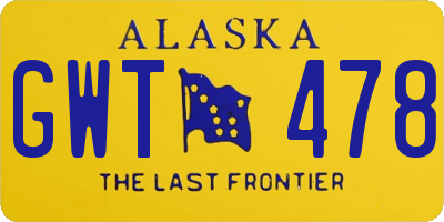 AK license plate GWT478