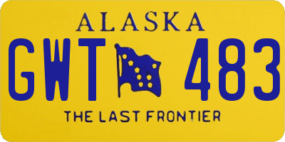 AK license plate GWT483