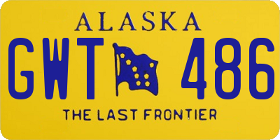 AK license plate GWT486