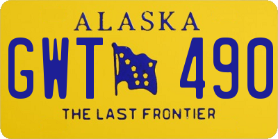 AK license plate GWT490