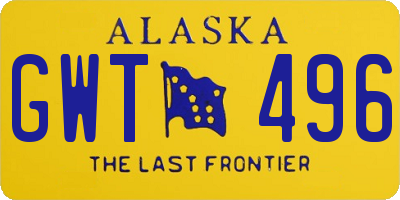 AK license plate GWT496
