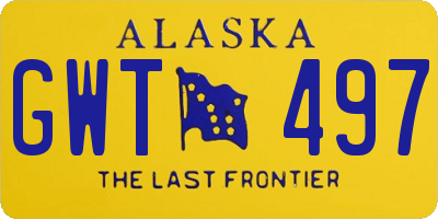 AK license plate GWT497