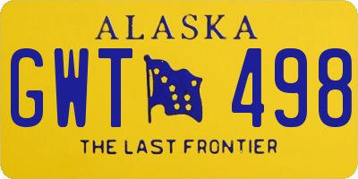 AK license plate GWT498