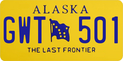 AK license plate GWT501