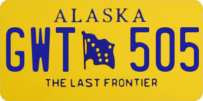 AK license plate GWT505