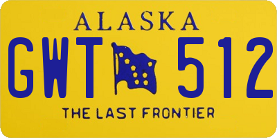 AK license plate GWT512