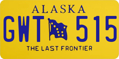 AK license plate GWT515