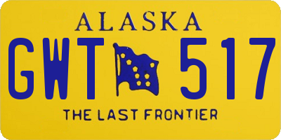 AK license plate GWT517