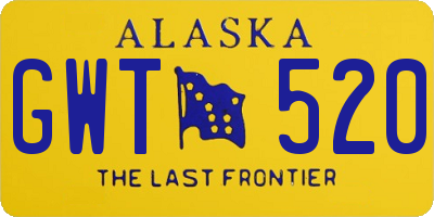 AK license plate GWT520