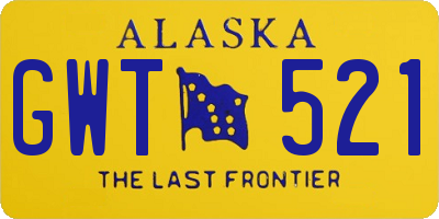 AK license plate GWT521