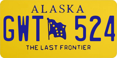 AK license plate GWT524