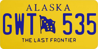 AK license plate GWT535