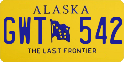 AK license plate GWT542