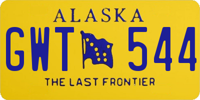 AK license plate GWT544