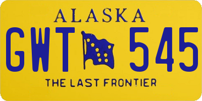 AK license plate GWT545