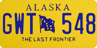 AK license plate GWT548