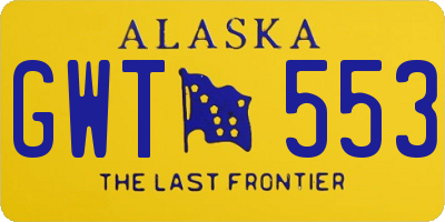 AK license plate GWT553