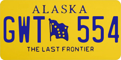AK license plate GWT554