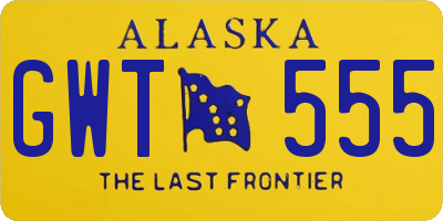 AK license plate GWT555
