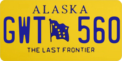 AK license plate GWT560