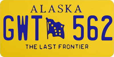 AK license plate GWT562