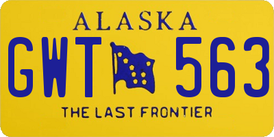 AK license plate GWT563