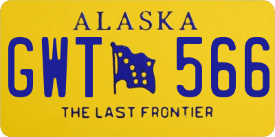 AK license plate GWT566
