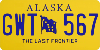 AK license plate GWT567
