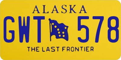 AK license plate GWT578
