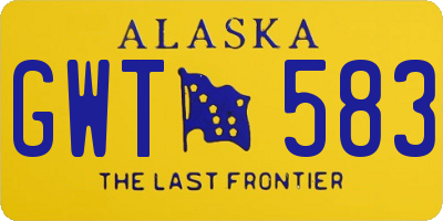 AK license plate GWT583