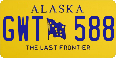 AK license plate GWT588