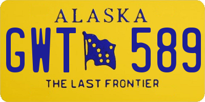 AK license plate GWT589