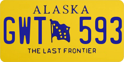 AK license plate GWT593