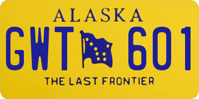 AK license plate GWT601