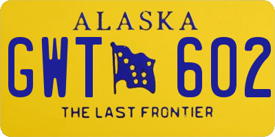 AK license plate GWT602