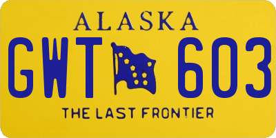 AK license plate GWT603