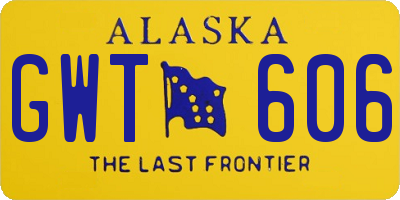 AK license plate GWT606