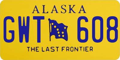 AK license plate GWT608