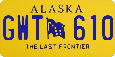 AK license plate GWT610