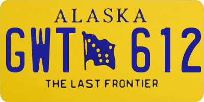 AK license plate GWT612