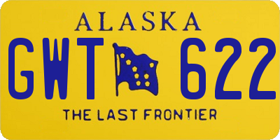 AK license plate GWT622