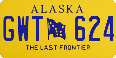 AK license plate GWT624