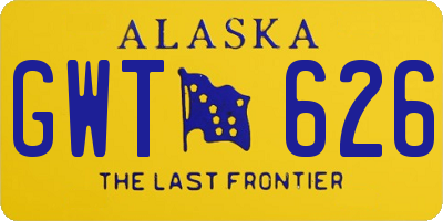 AK license plate GWT626